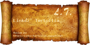 Linkó Tertullia névjegykártya
